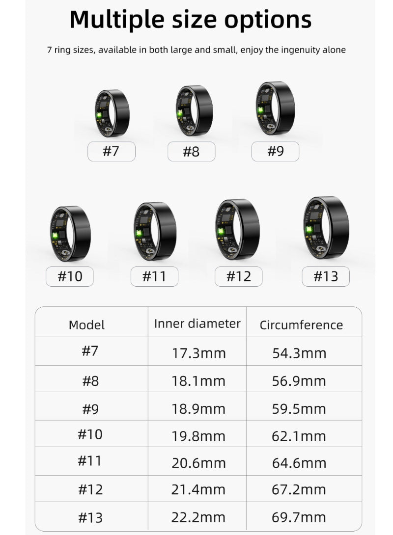 LOFU R11M Smart Ring - Bluetooth 5.0 Health Tracker Ring - Silver