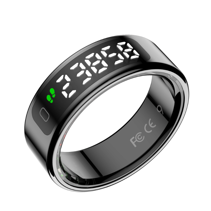 LOFU R11DD Smart Ring - Advanced Health Tracker with Gesture Control - Black