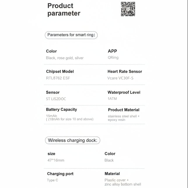 LOFU R11DD Smart Ring - Advanced Health Tracker with Gesture Control - Rose Gold