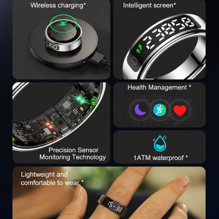 LOFU R11DD Smart Ring - Advanced Health Tracker with Gesture Control - Rose Gold