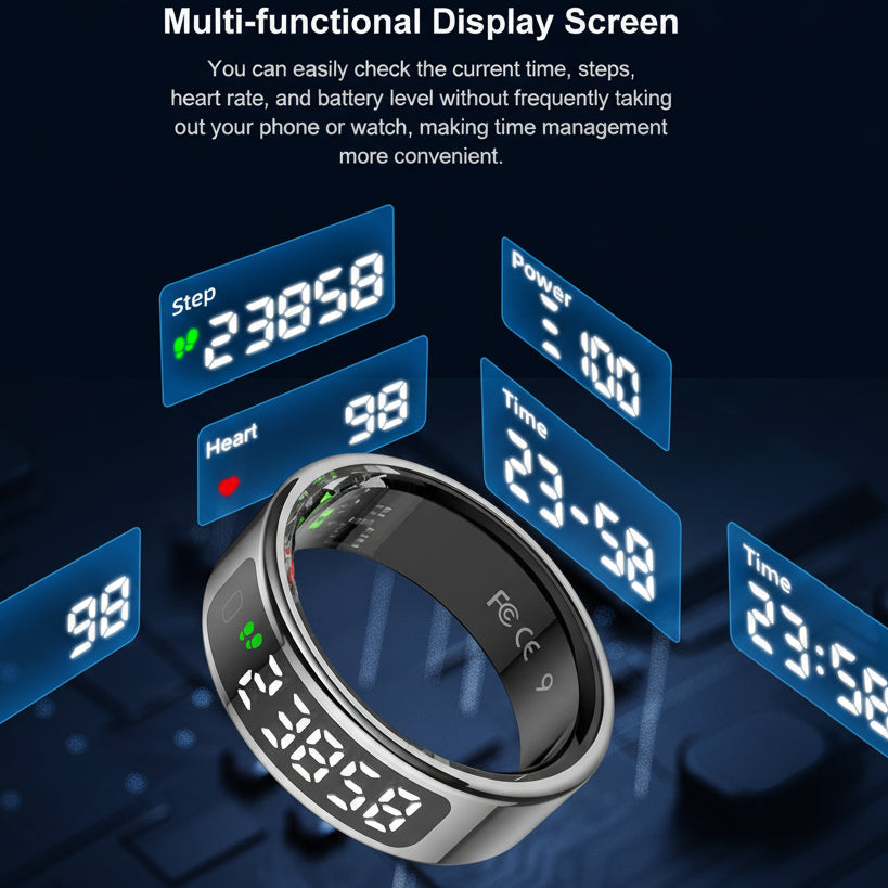 LOFU R11DD Smart Ring - Advanced Health Tracker with Gesture Control - Rose Gold