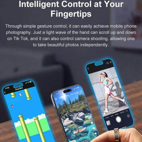 LOFU R11DD Smart Ring - Advanced Health Tracker with Gesture Control - Rose Gold