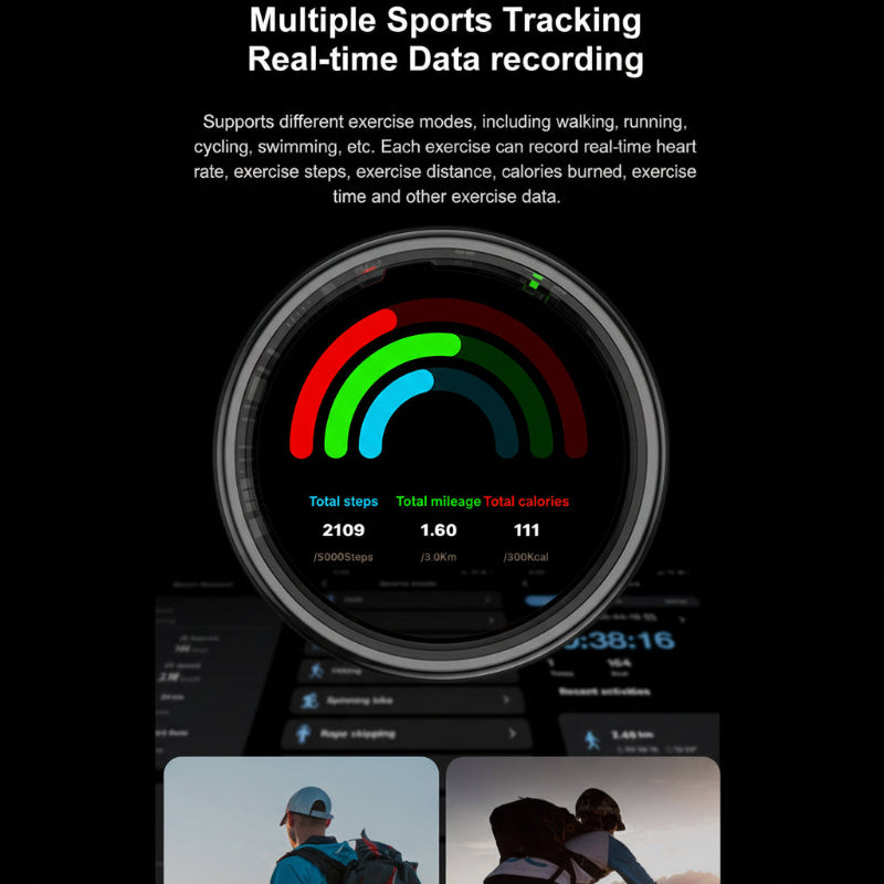 LOFU R11DD Smart Ring - Advanced Health Tracker with Gesture Control - Rose Gold