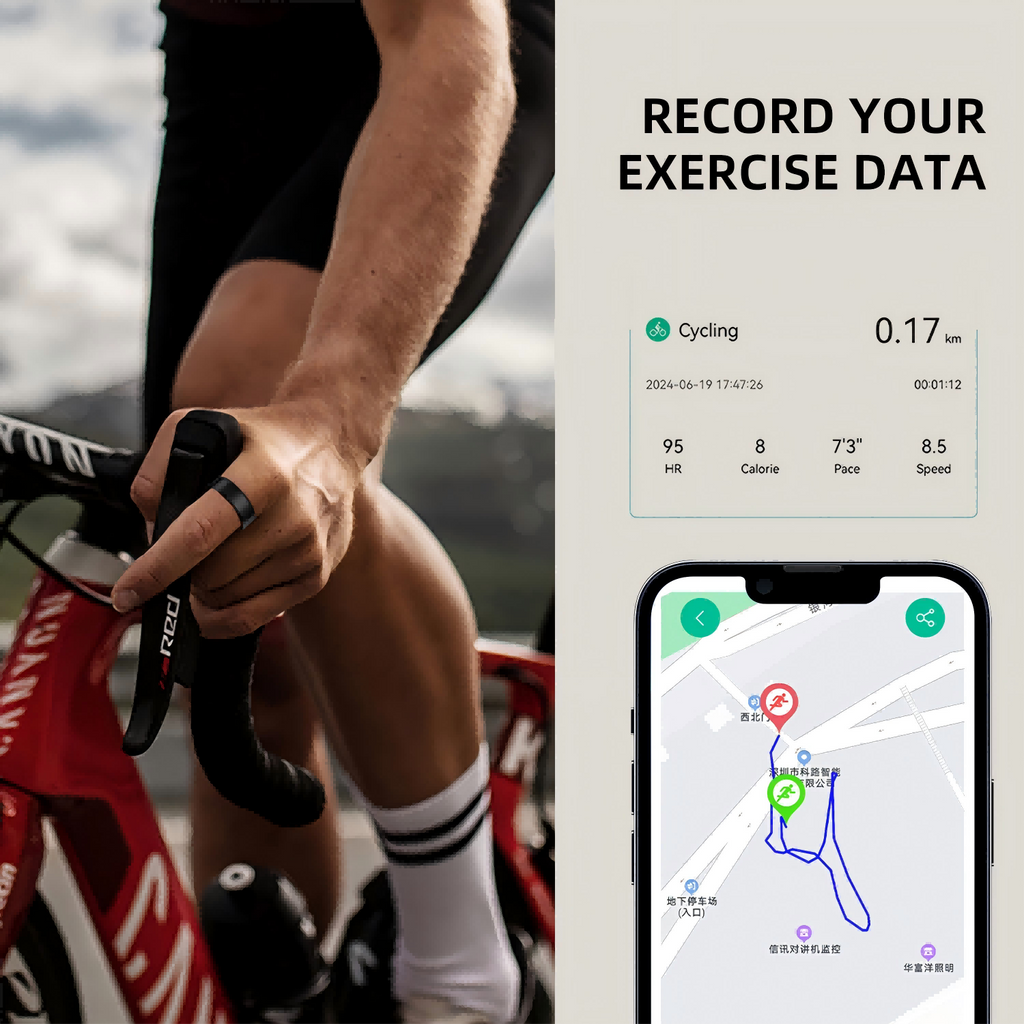 LOFU R11M Smart Ring - Bluetooth 5.0 Health Tracker Ring - Silver