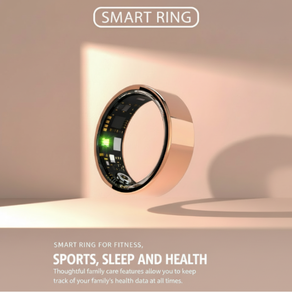 LOFU R11M Smart Ring - Bluetooth 5.0 Health Tracker Ring - Rose Gold
