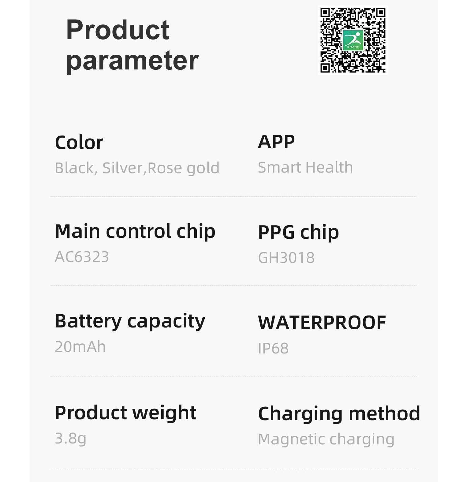 LOFU R11M Smart Ring - Bluetooth 5.0 Health Tracker Ring - Silver